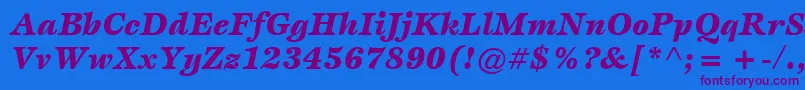 ItcEspritLtBlackItalic Font – Purple Fonts on Blue Background