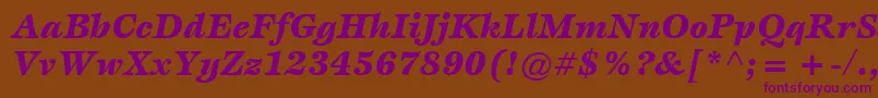 ItcEspritLtBlackItalic Font – Purple Fonts on Brown Background