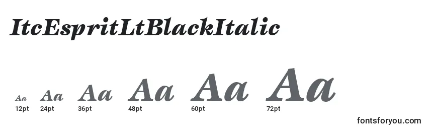 Размеры шрифта ItcEspritLtBlackItalic