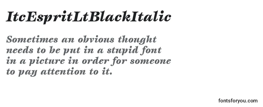 Review of the ItcEspritLtBlackItalic Font