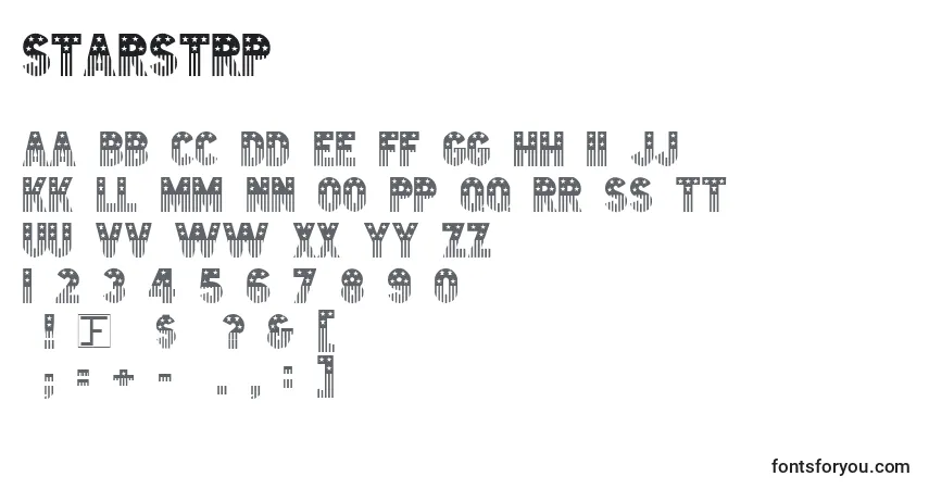 Czcionka Starstrp – alfabet, cyfry, specjalne znaki