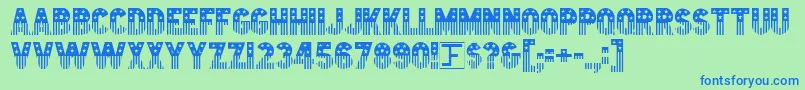 フォントStarstrp – 青い文字は緑の背景です。