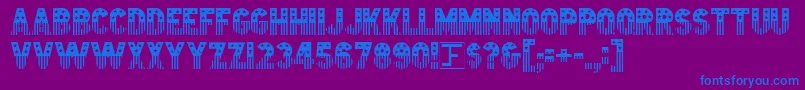 Starstrp-Schriftart – Blaue Schriften auf violettem Hintergrund