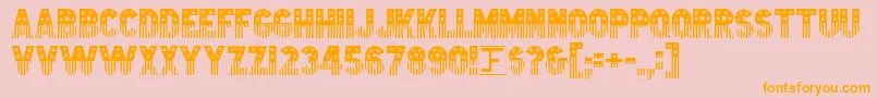 Starstrp-Schriftart – Orangefarbene Schriften auf rosa Hintergrund