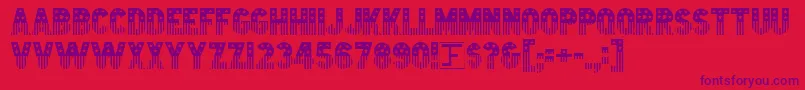 Starstrp-Schriftart – Violette Schriften auf rotem Hintergrund