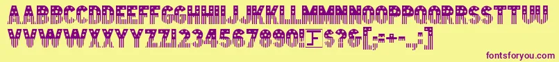 Starstrp-Schriftart – Violette Schriften auf gelbem Hintergrund