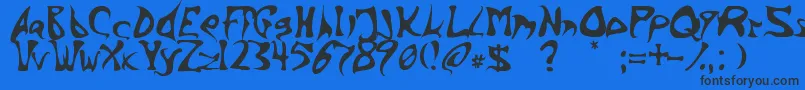 BarbedInk Font – Black Fonts on Blue Background