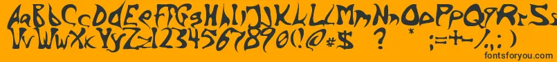 BarbedInk Font – Black Fonts on Orange Background