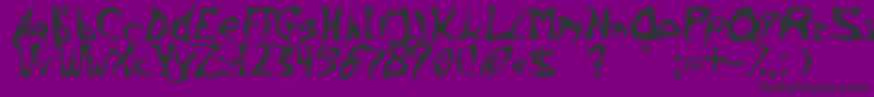 BarbedInk-Schriftart – Schwarze Schriften auf violettem Hintergrund