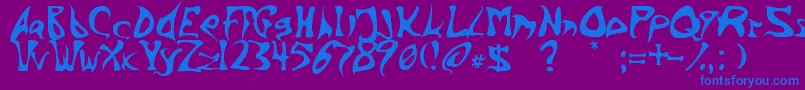 BarbedInk Font – Blue Fonts on Purple Background