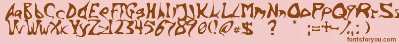 BarbedInk Font – Brown Fonts on Pink Background