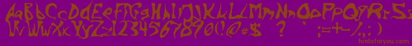 BarbedInk-Schriftart – Braune Schriften auf violettem Hintergrund