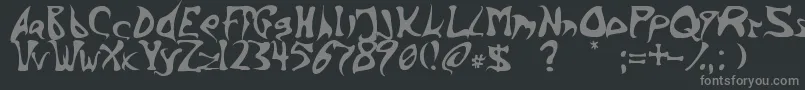 フォントBarbedInk – 黒い背景に灰色の文字