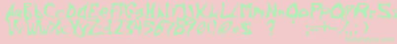 BarbedInk Font – Green Fonts on Pink Background