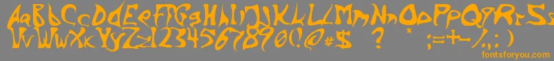 BarbedInk-Schriftart – Orangefarbene Schriften auf grauem Hintergrund