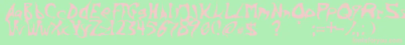 BarbedInk Font – Pink Fonts on Green Background