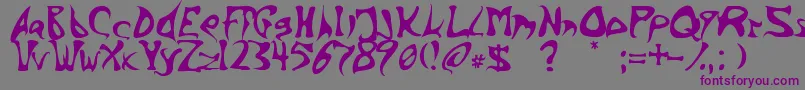 BarbedInk-Schriftart – Violette Schriften auf grauem Hintergrund