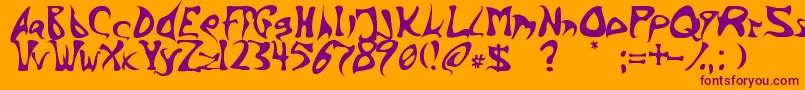 BarbedInk Font – Purple Fonts on Orange Background