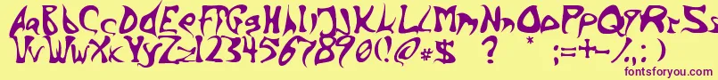 BarbedInk Font – Purple Fonts on Yellow Background