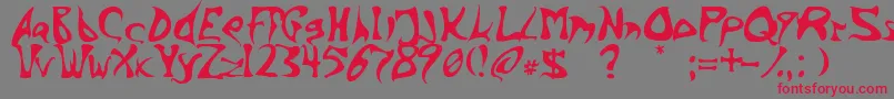 Weitere Informationen zur BarbedInk-Schriftart BarbedInk-Schriftart – Rote Schriften auf grauem Hintergrund