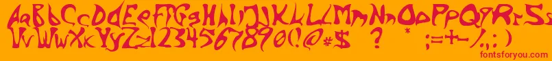 BarbedInk Font – Red Fonts on Orange Background