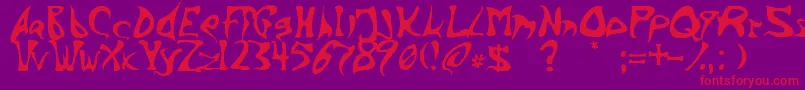 BarbedInk Font – Red Fonts on Purple Background