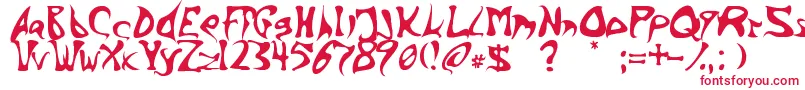フォントBarbedInk – 白い背景に赤い文字