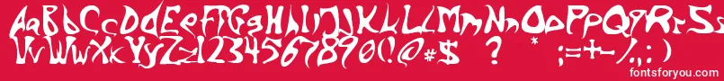 Fonte BarbedInk – fontes brancas em um fundo vermelho