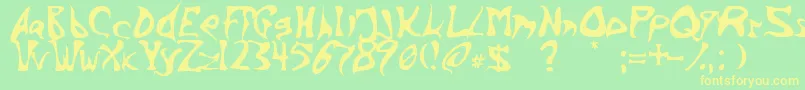 BarbedInk Font – Yellow Fonts on Green Background