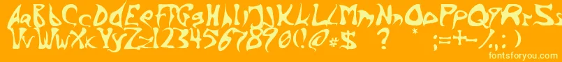 BarbedInk Font – Yellow Fonts on Orange Background