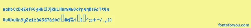 Minipower Font – Blue Fonts on Yellow Background
