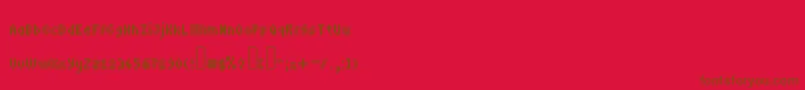 Weitere Informationen zur Minipower-Schriftart Minipower-Schriftart – Braune Schriften auf rotem Hintergrund