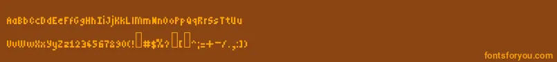 Minipower Font – Orange Fonts on Brown Background