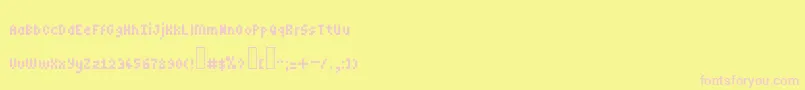 Minipower Font – Pink Fonts on Yellow Background