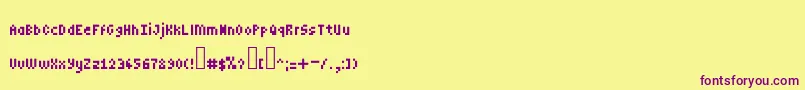 Minipower Font – Purple Fonts on Yellow Background