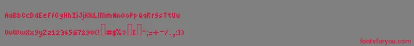 Minipower Font – Red Fonts on Gray Background