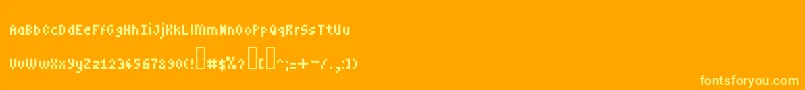 Minipower Font – Yellow Fonts on Orange Background