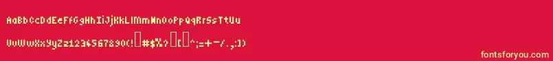 Minipower-Schriftart – Gelbe Schriften auf rotem Hintergrund