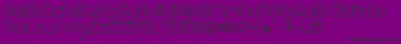 CrushedOutGirlPen-Schriftart – Schwarze Schriften auf violettem Hintergrund