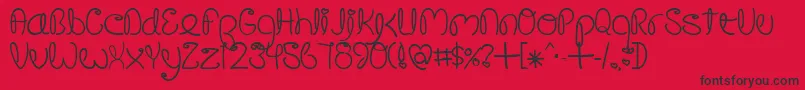 CrushedOutGirlPen Font – Black Fonts on Red Background