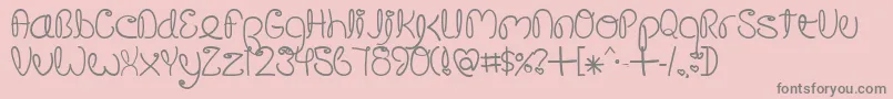 Więcej informacji o czcionce CrushedOutGirlPen Czcionka CrushedOutGirlPen – szare czcionki na różowym tle
