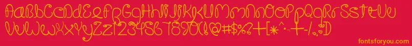 CrushedOutGirlPen Font – Orange Fonts on Red Background