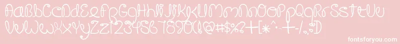 CrushedOutGirlPen Font – White Fonts on Pink Background