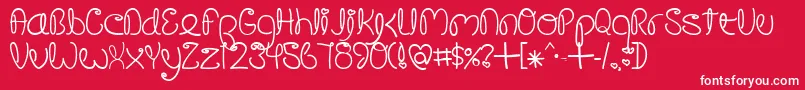 CrushedOutGirlPen Font – White Fonts on Red Background