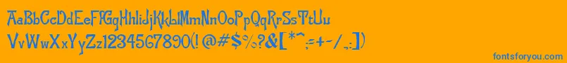 ManchuriaNormal Font – Blue Fonts on Orange Background