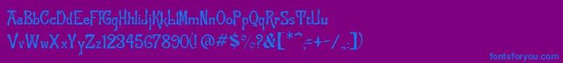 ManchuriaNormal Font – Blue Fonts on Purple Background