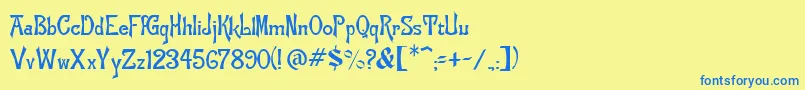 ManchuriaNormal Font – Blue Fonts on Yellow Background