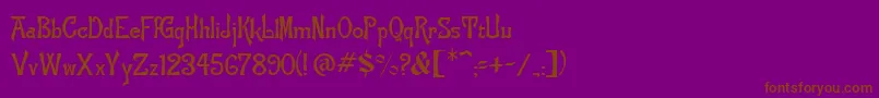 ManchuriaNormal Font – Brown Fonts on Purple Background