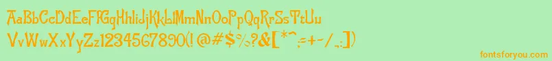 ManchuriaNormal Font – Orange Fonts on Green Background