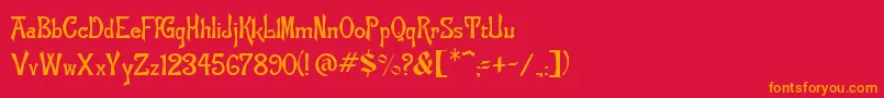 ManchuriaNormal Font – Orange Fonts on Red Background